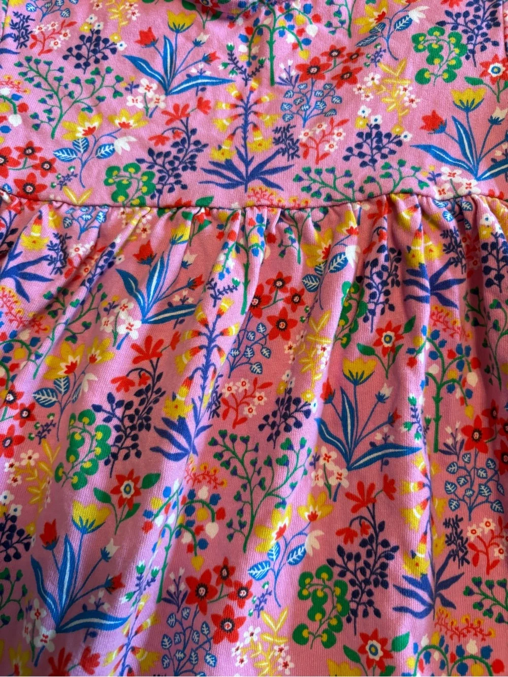 Mini Boden Girls' Pink Floral Dress size 6-7 pockets
